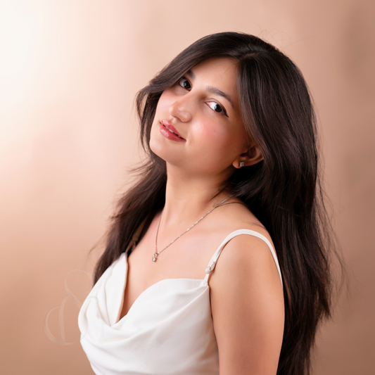 Classic Silver Square Solitaire pendant with Link Chain and Earrings