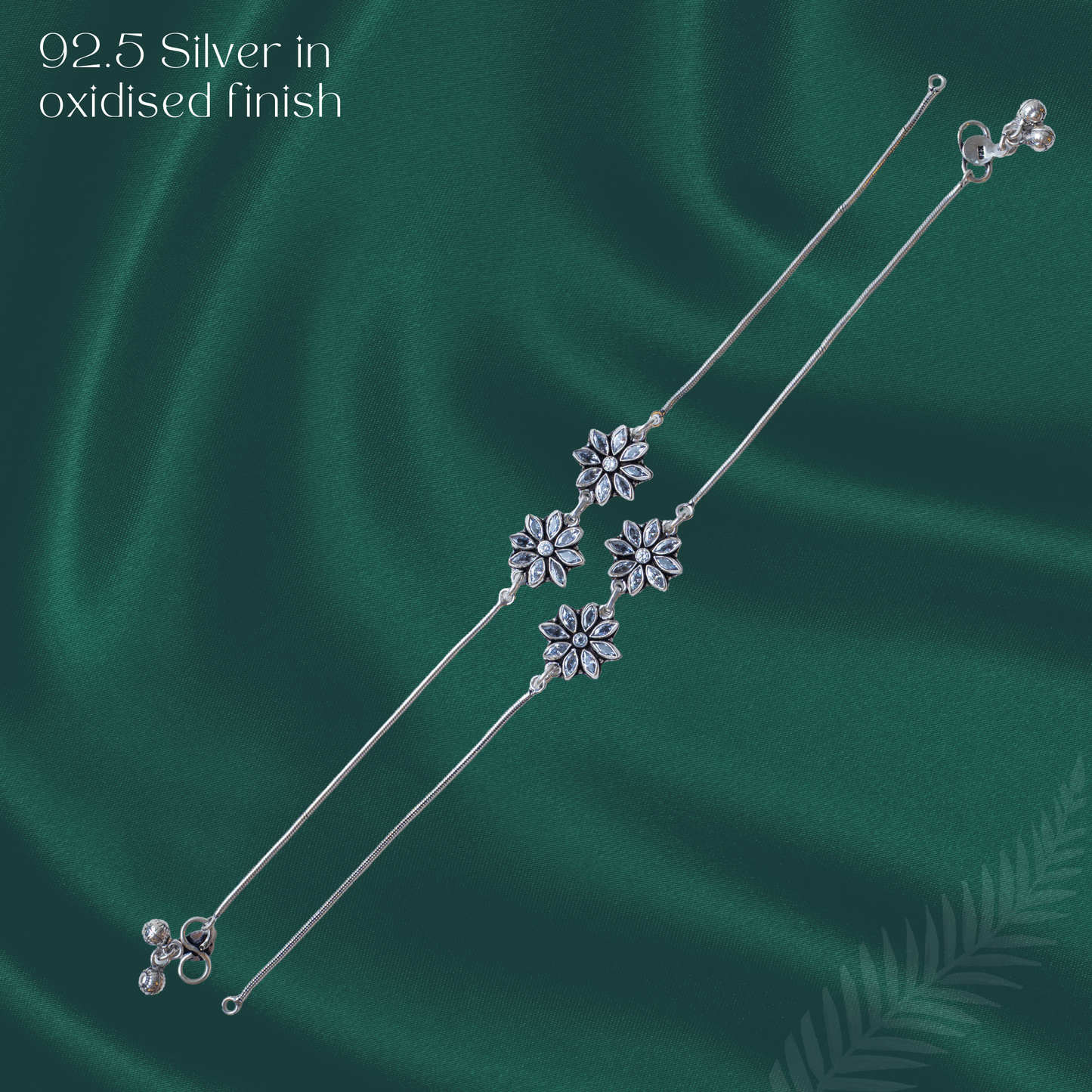 Silver Oxidised Star Anklet