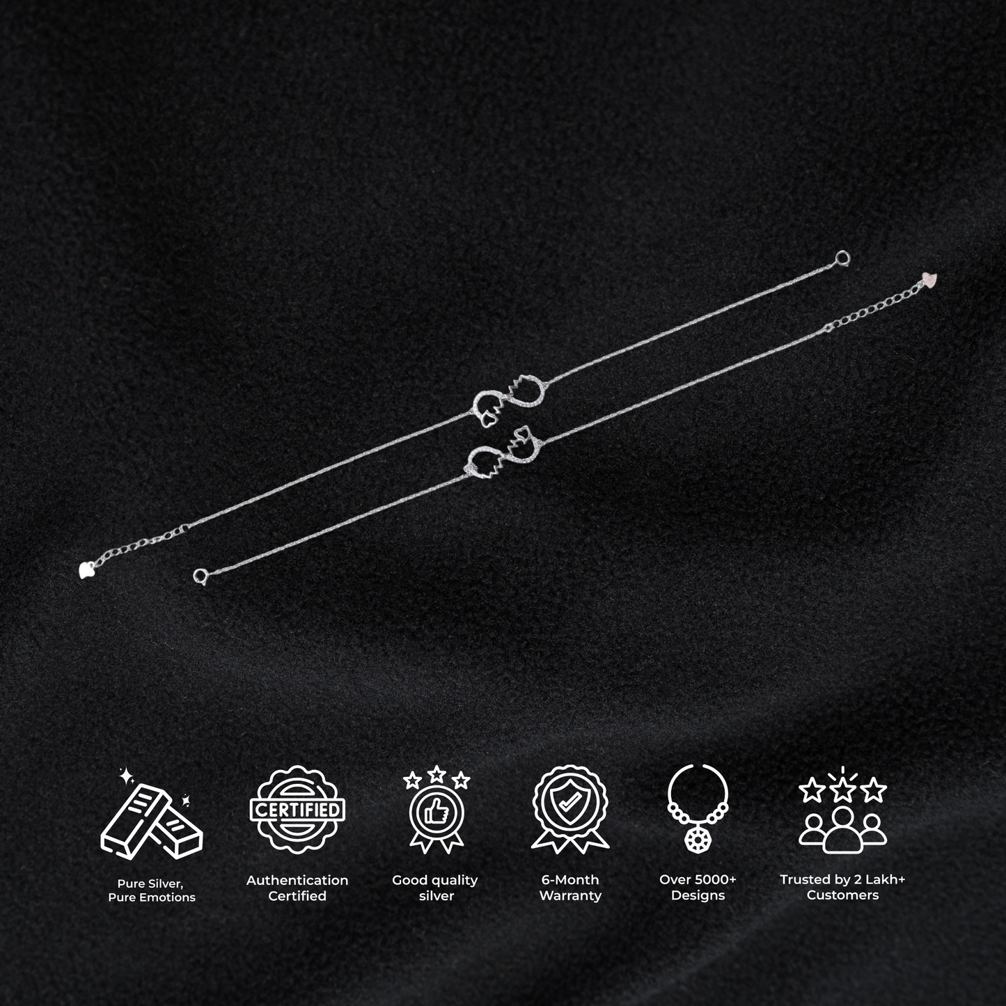 Silver Infinity Zircon Anklet