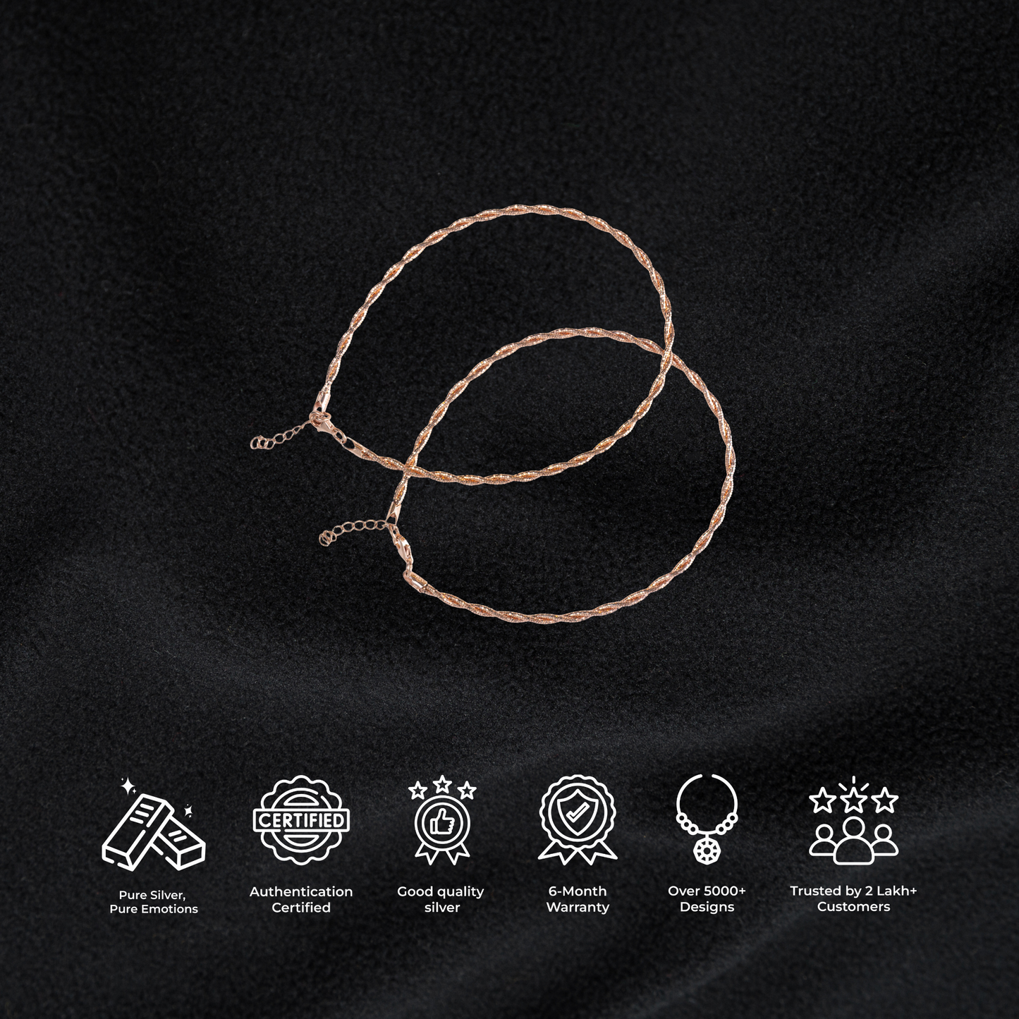 Rose Gold Twist Anklet