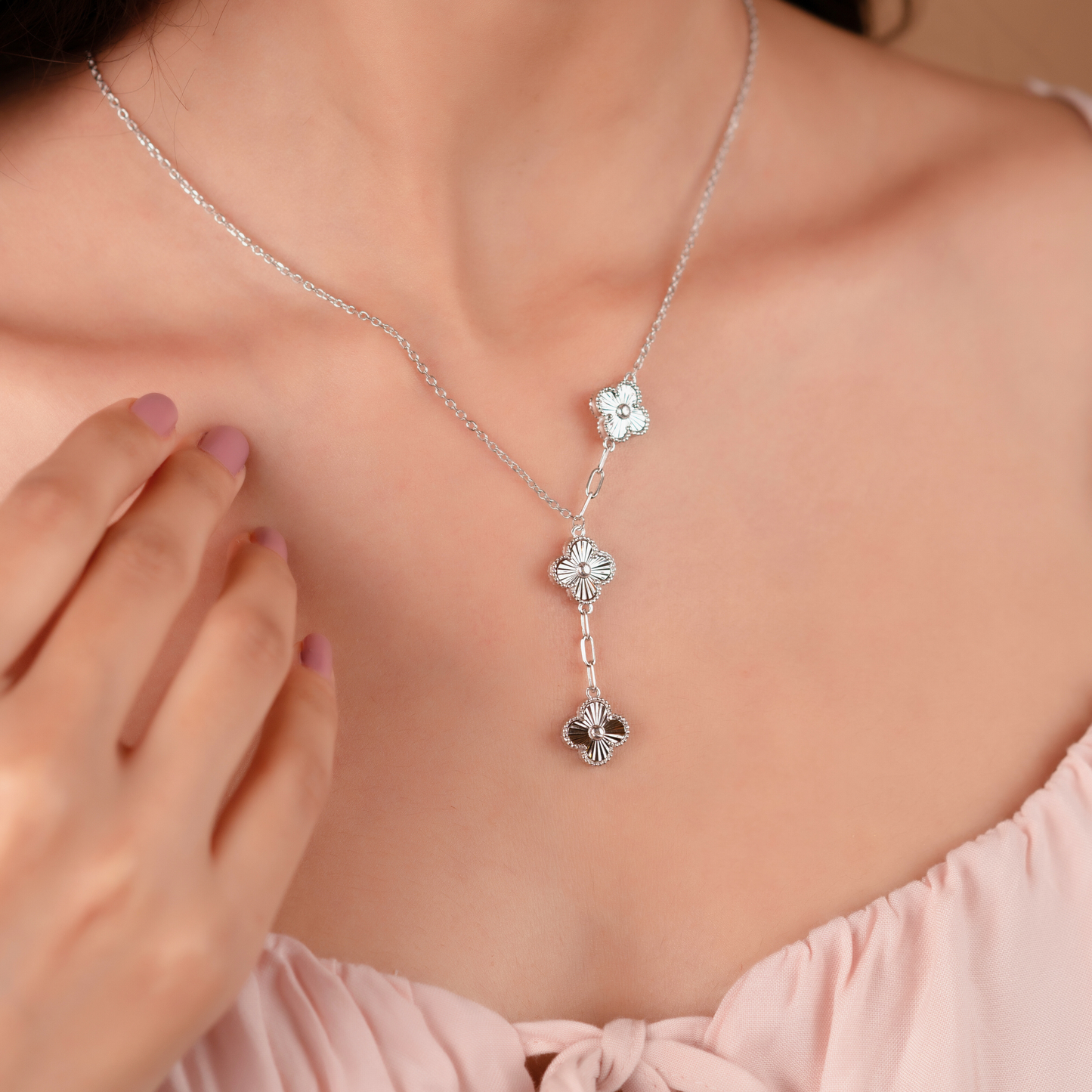 Silver Layered Van Cleff Chain