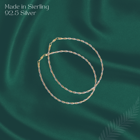 925 Silver Golden Twist Anklet