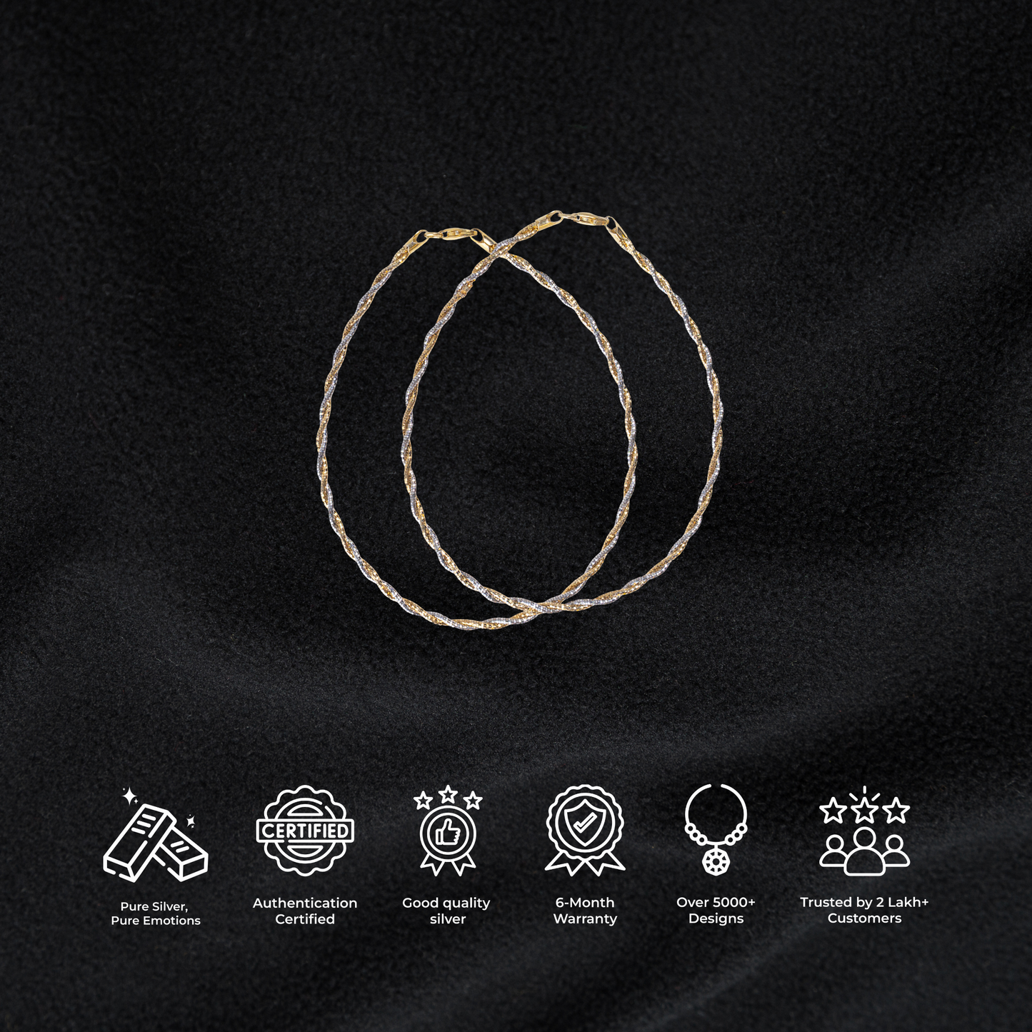 925 Silver Golden Twist Anklet