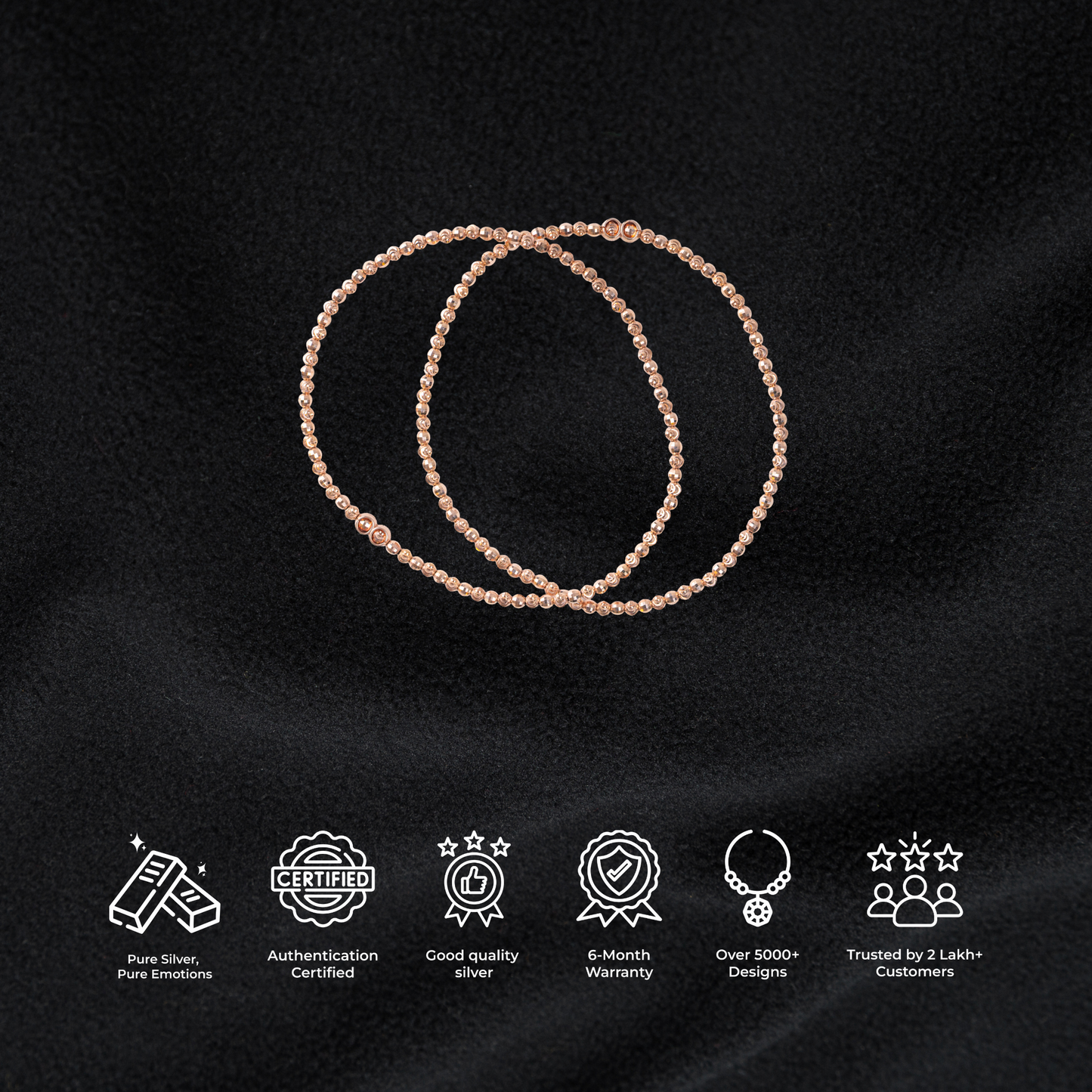 Stretchable Rose Gold Anklet