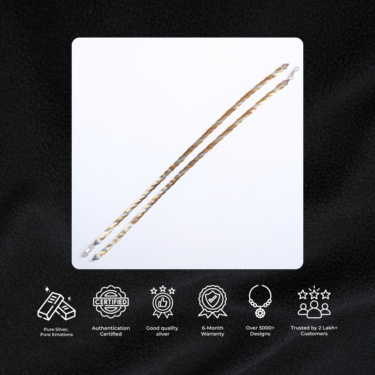 Snake Gold-Rose-White Anklet