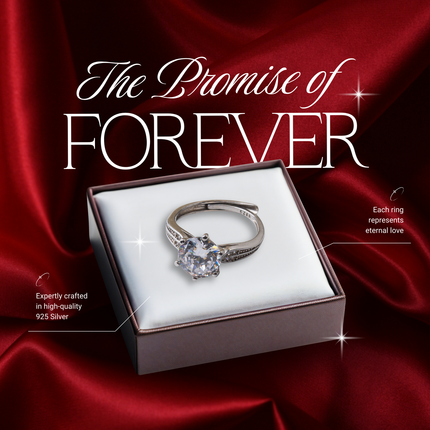Silver Zircon Solitaire Ring