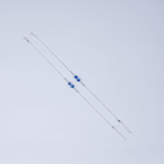 Silver Evil Eye Anklet