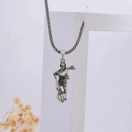 Silver Standing Hanumanji Pendant