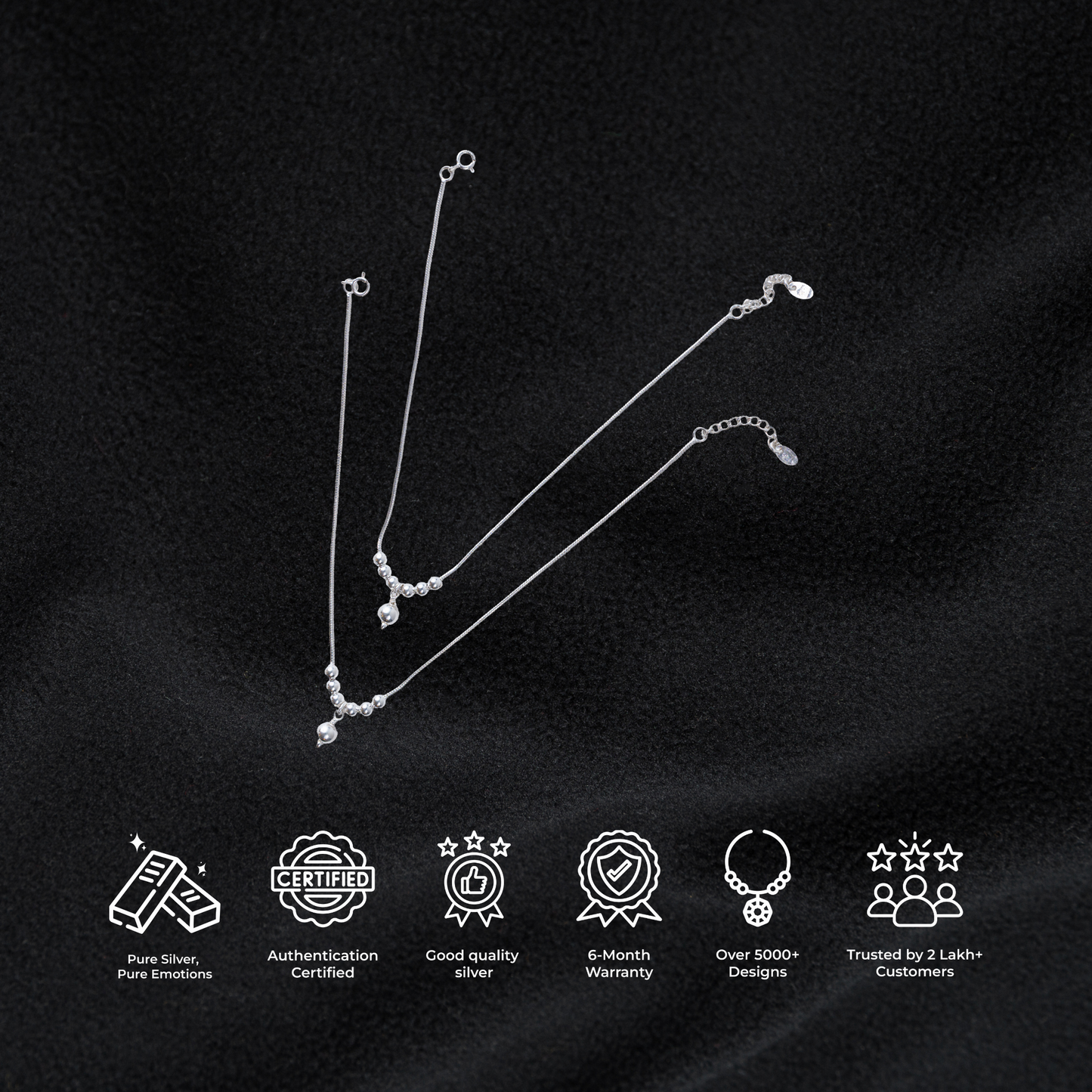 Silver Ball-Chain Anklet