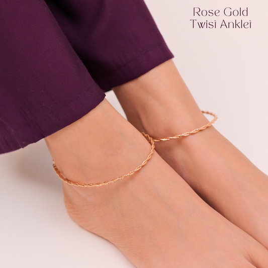 Rose Gold Twist Anklet