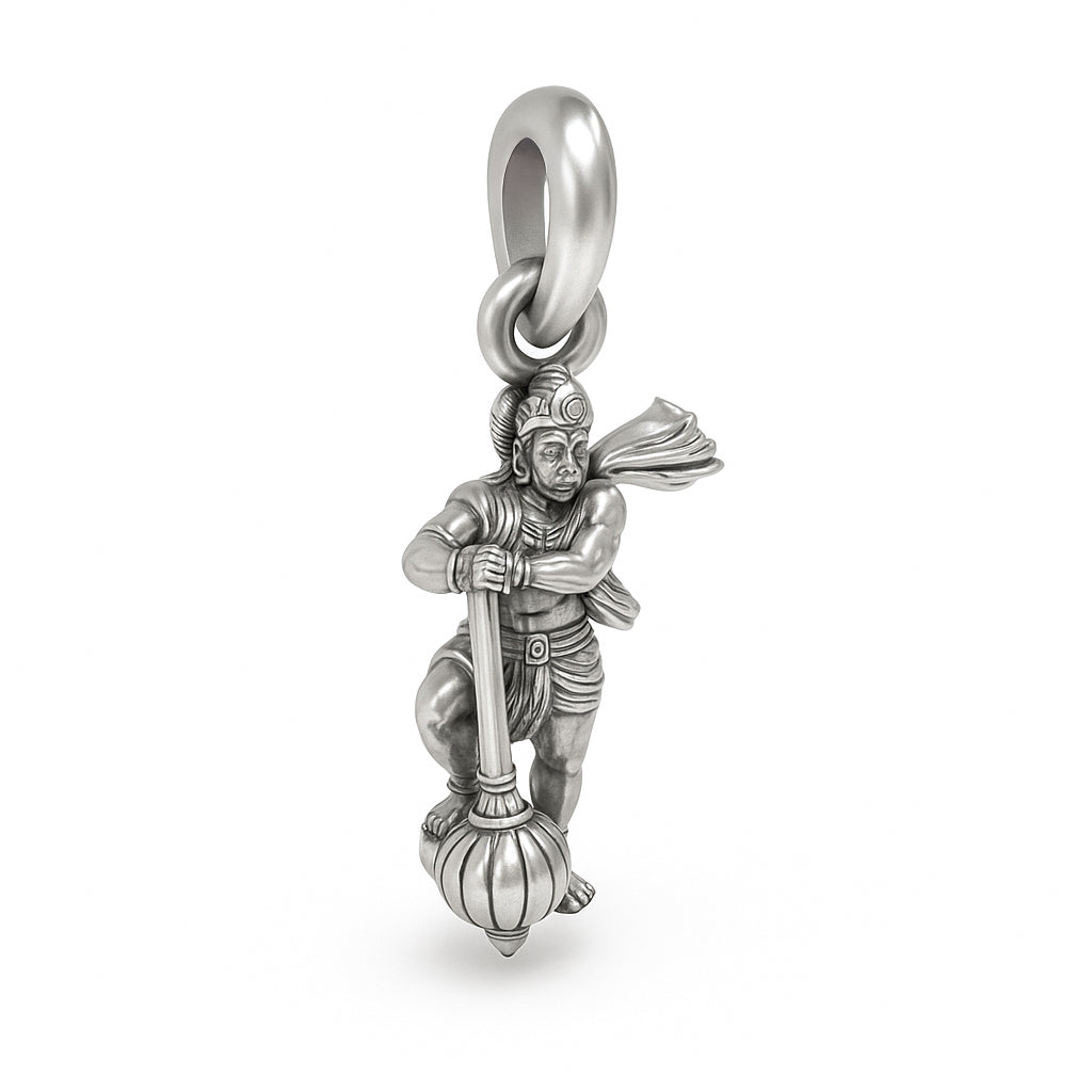 Silver Standing Hanumanji Pendant