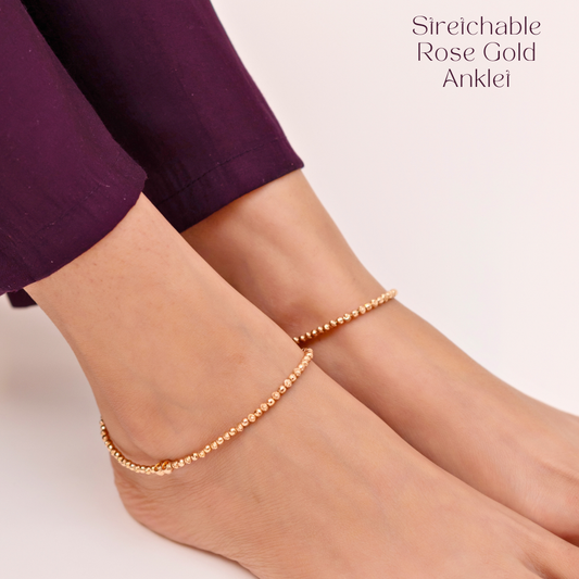 Stretchable Rose Gold Anklet