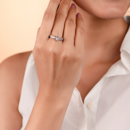 Zirconis Silver Solitaire Ring