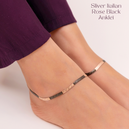 Italian Rose Black Anklet