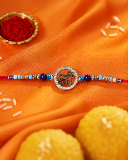 925 Pure Silver Shree Rakhi for Brother with Roli Chawal and Certificate