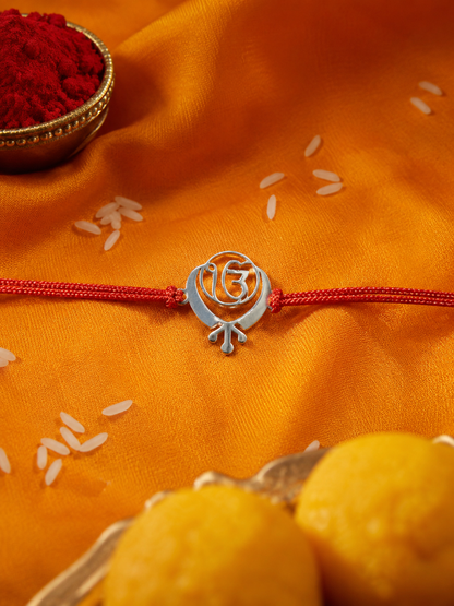 925 Pure Silver Rakhi for Brother with Roli Chawal and Certificate