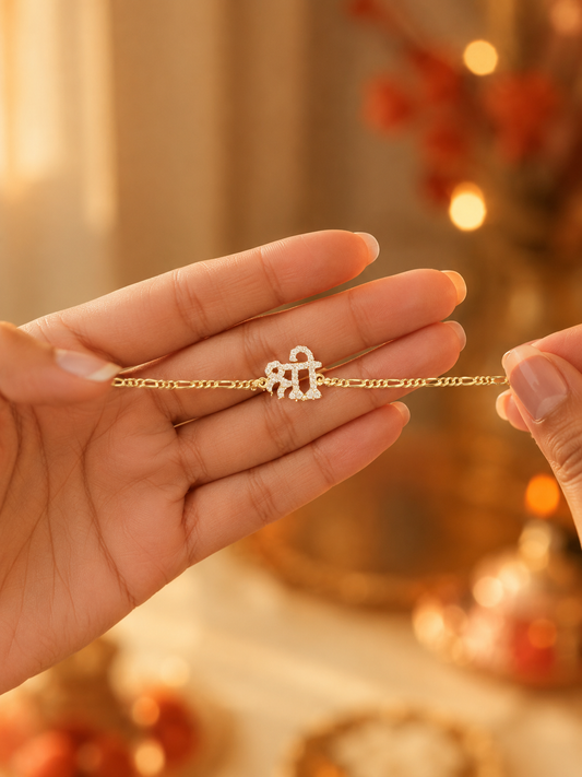 925 Pure Silver Shree Rakhi for Brother with Roli Chawal and Certificate