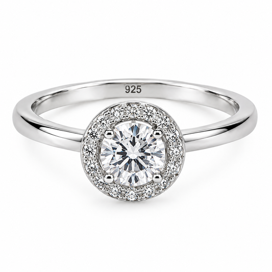 Sterling 925 Halo Elegance Ring for Her