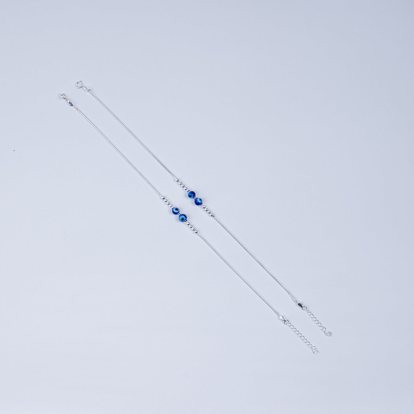 Silver Evil Eye Anklet