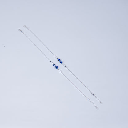 Silver Evil Eye Anklet