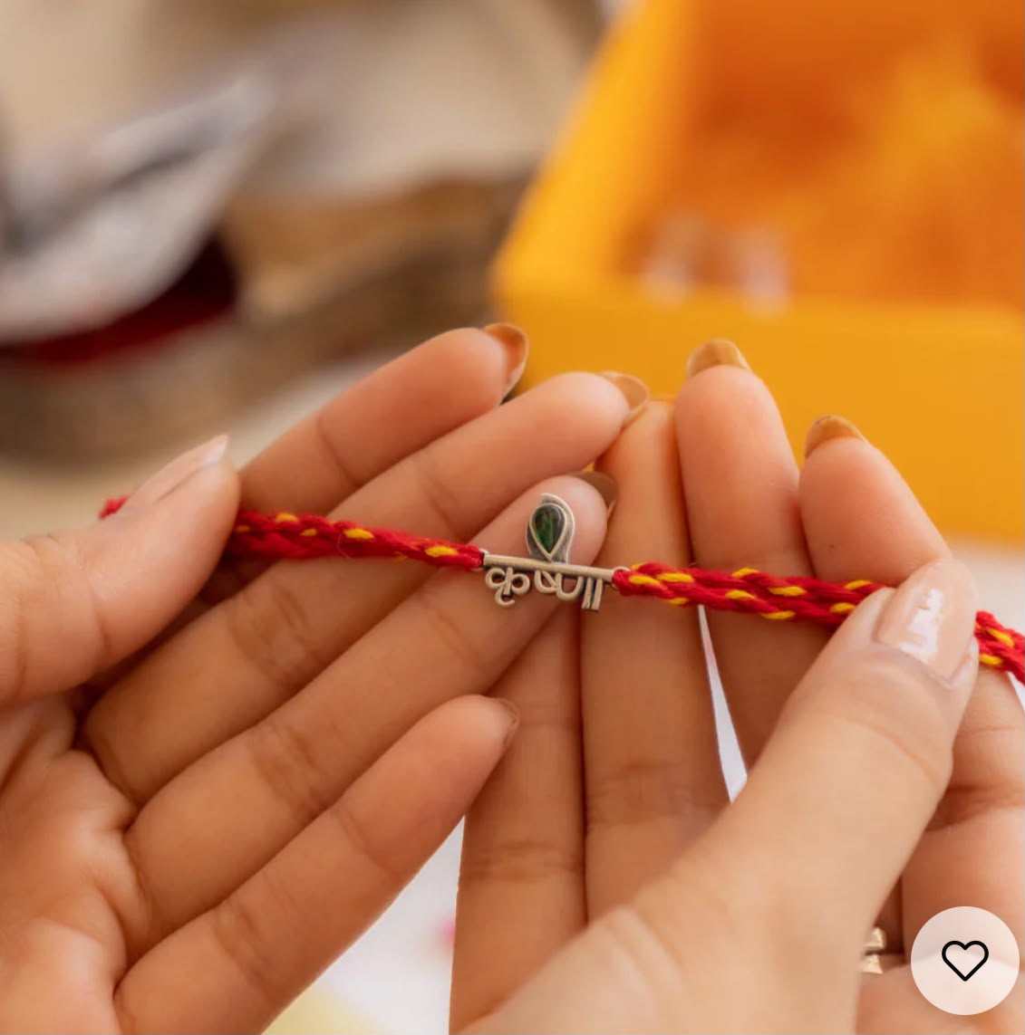 925 Pure Silver Krishna Rakhi for Brother with Roli Chawal and Certificate