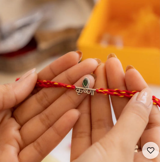 925 Pure Silver Krishna Rakhi for Brother with Roli Chawal and Certificate