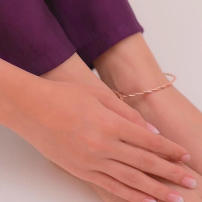 Rose Gold Twist Anklet